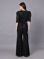 POWERNET CROSS NECK JUMPSUIT WITH BELT