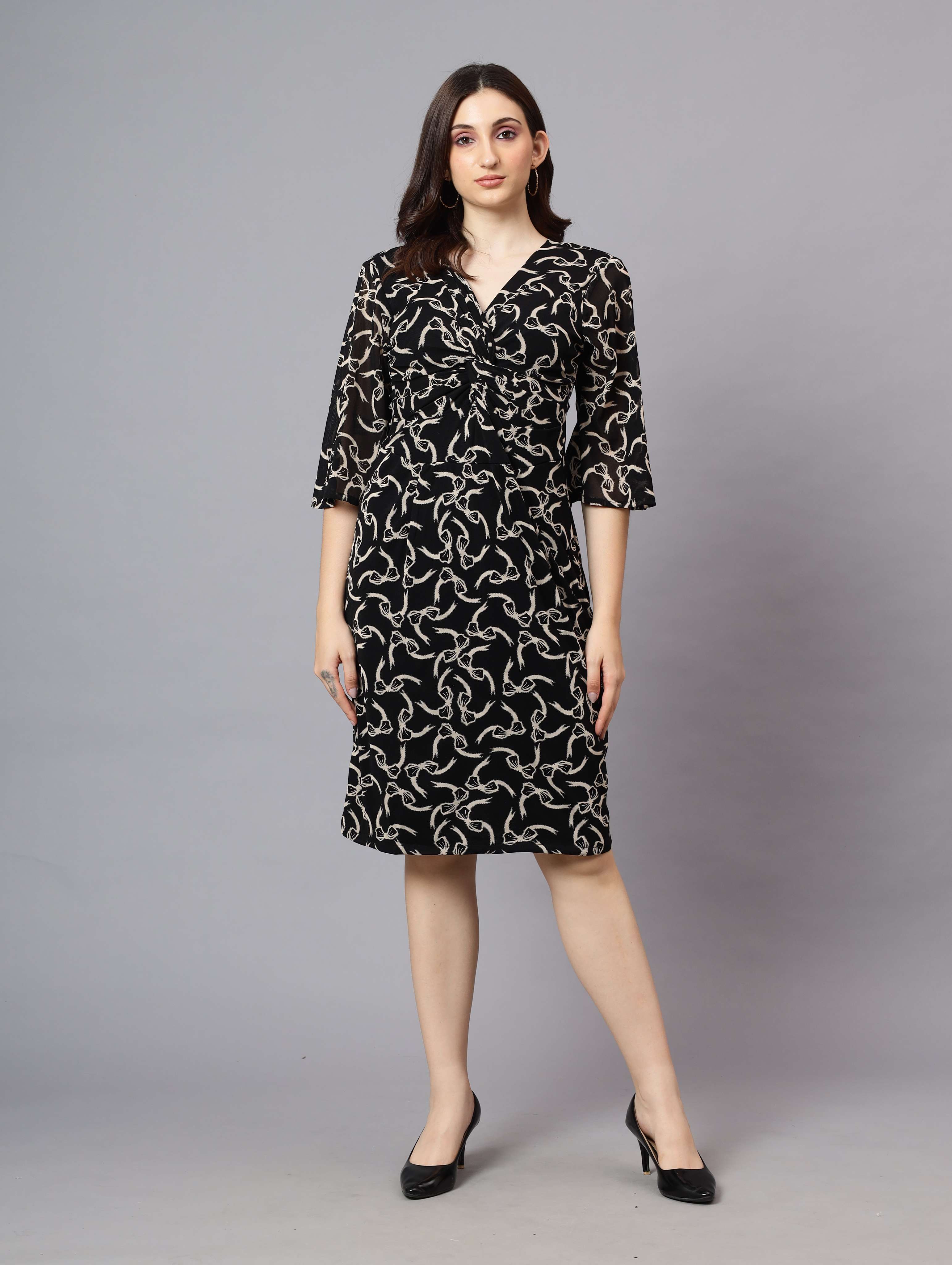 POWERNET CROSS KNOT NECK KNEE LENGTH TUNIC