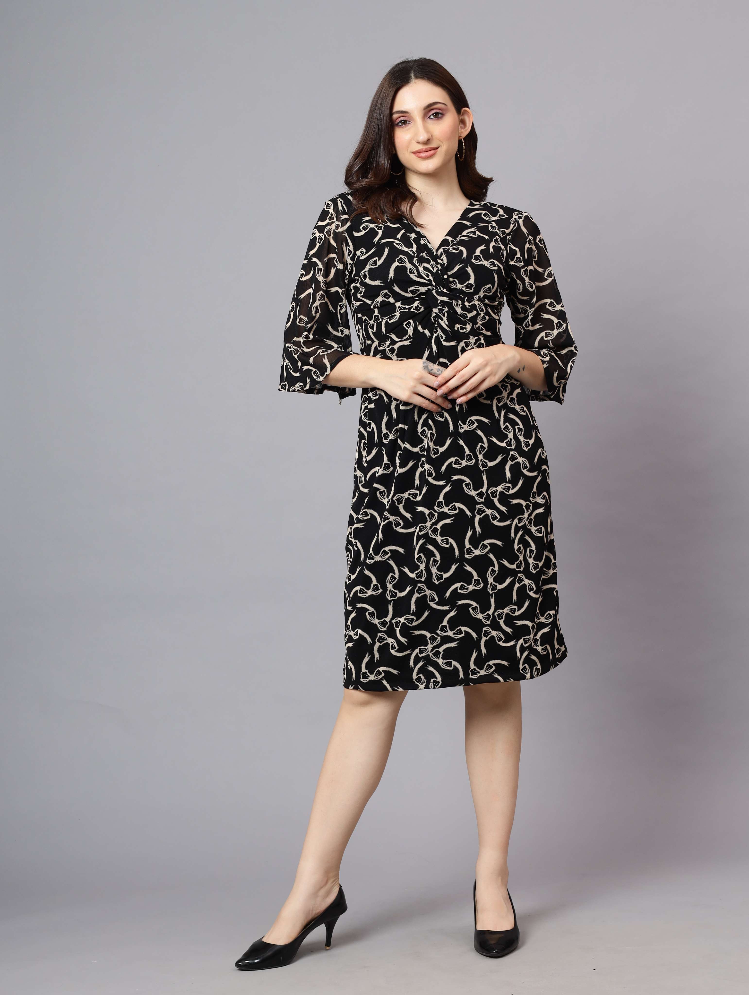 POWERNET CROSS KNOT NECK KNEE LENGTH TUNIC