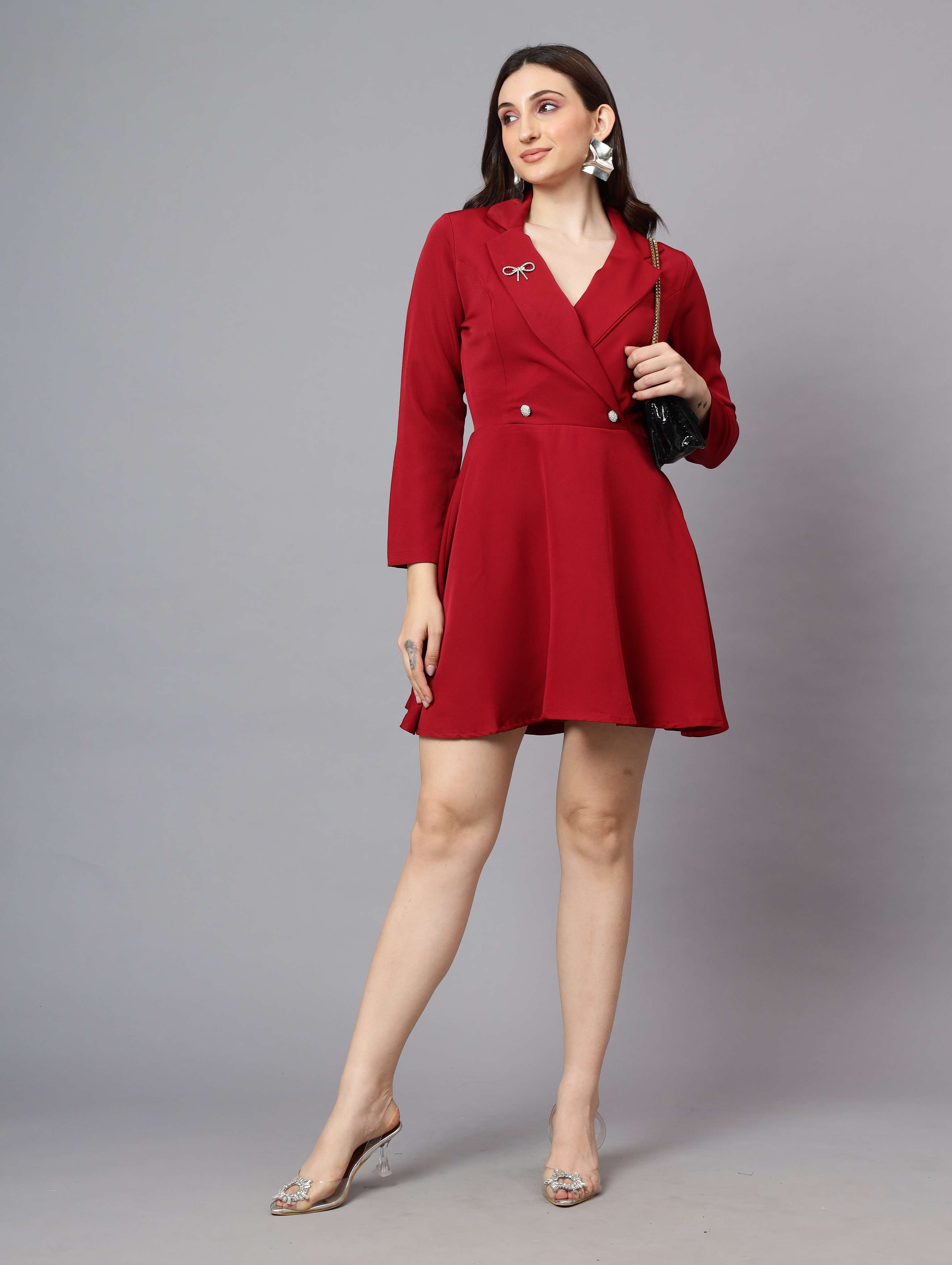 COAT COLLAR FROCK STYLE KNEE LENGTH TUNIC