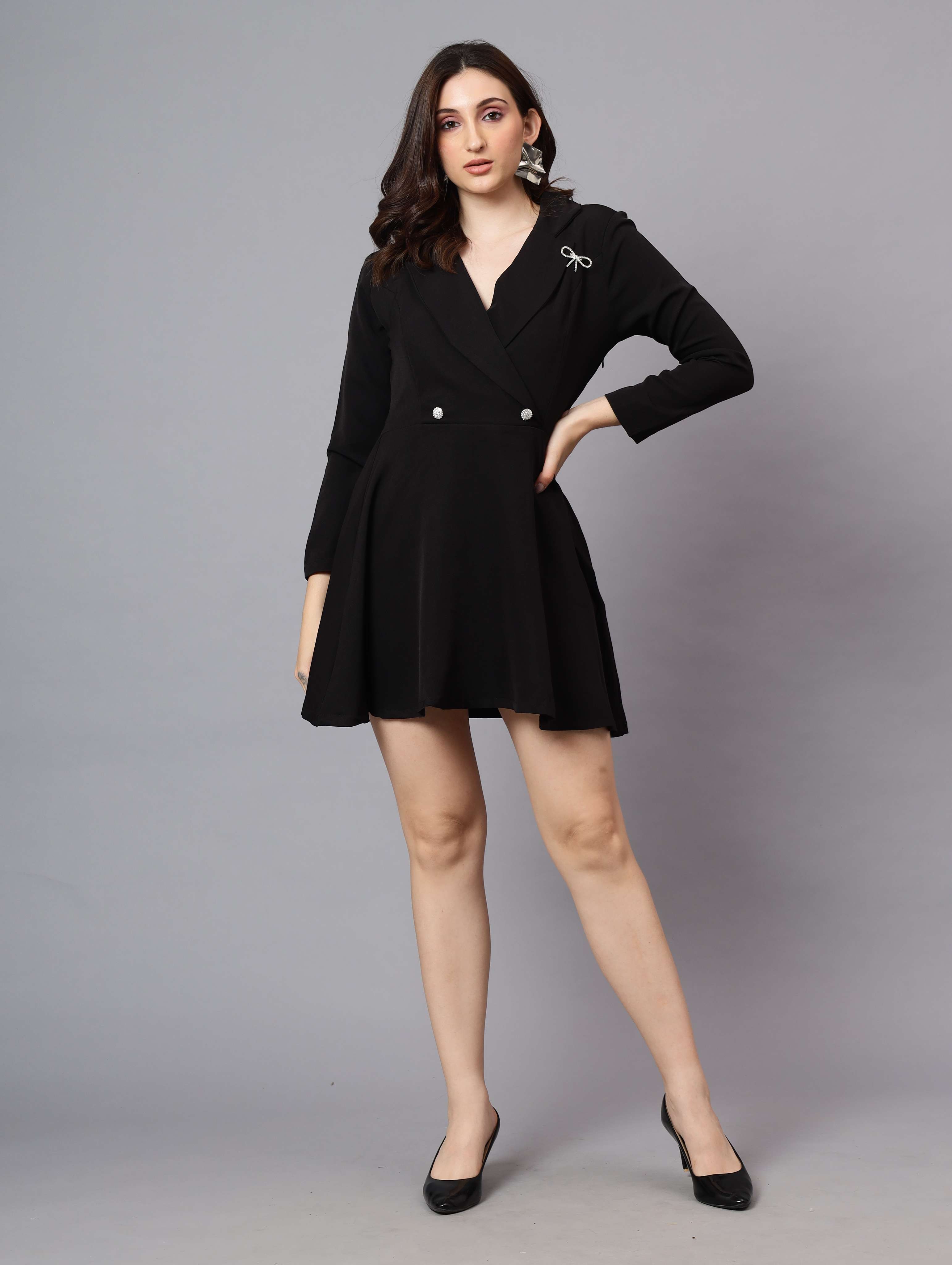 COAT COLLAR FROCK STYLE KNEE LENGTH TUNIC