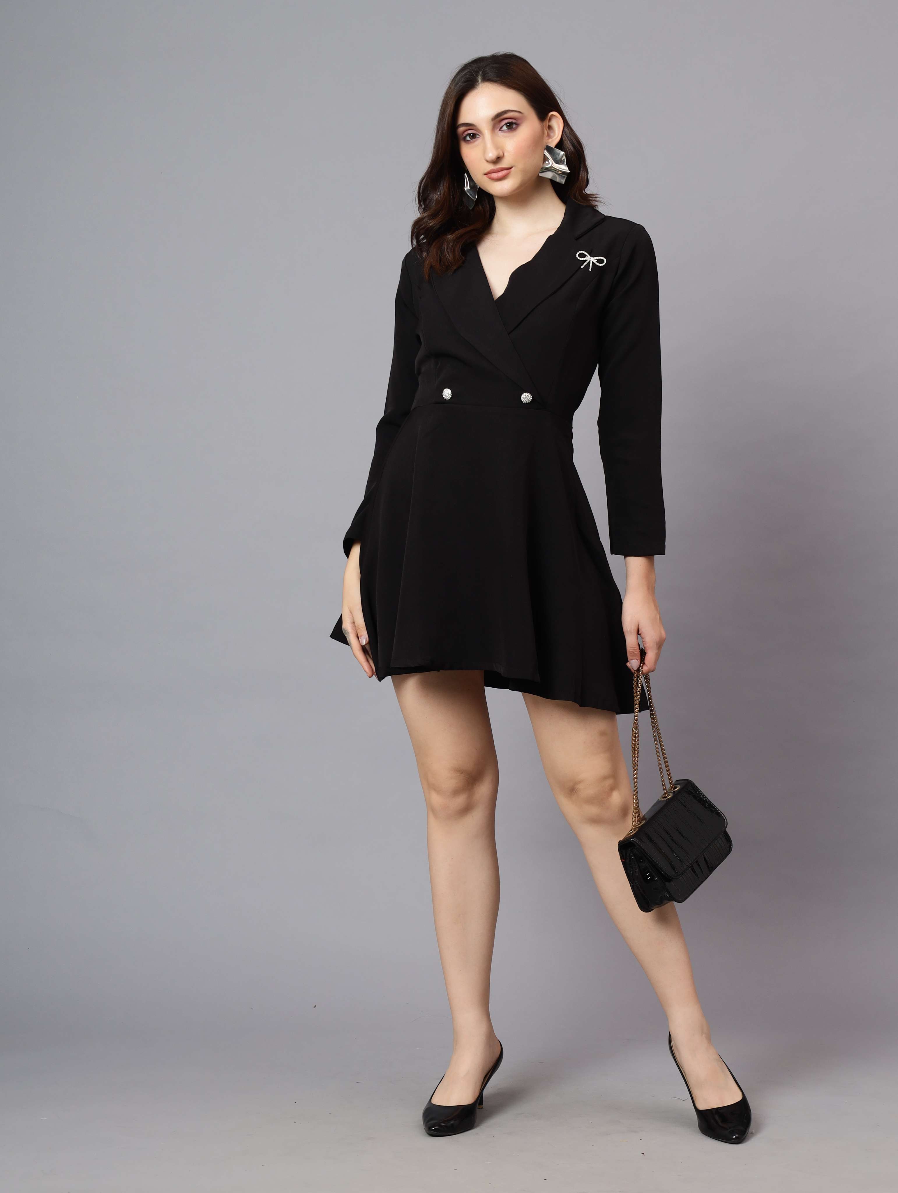 COAT COLLAR FROCK STYLE KNEE LENGTH TUNIC