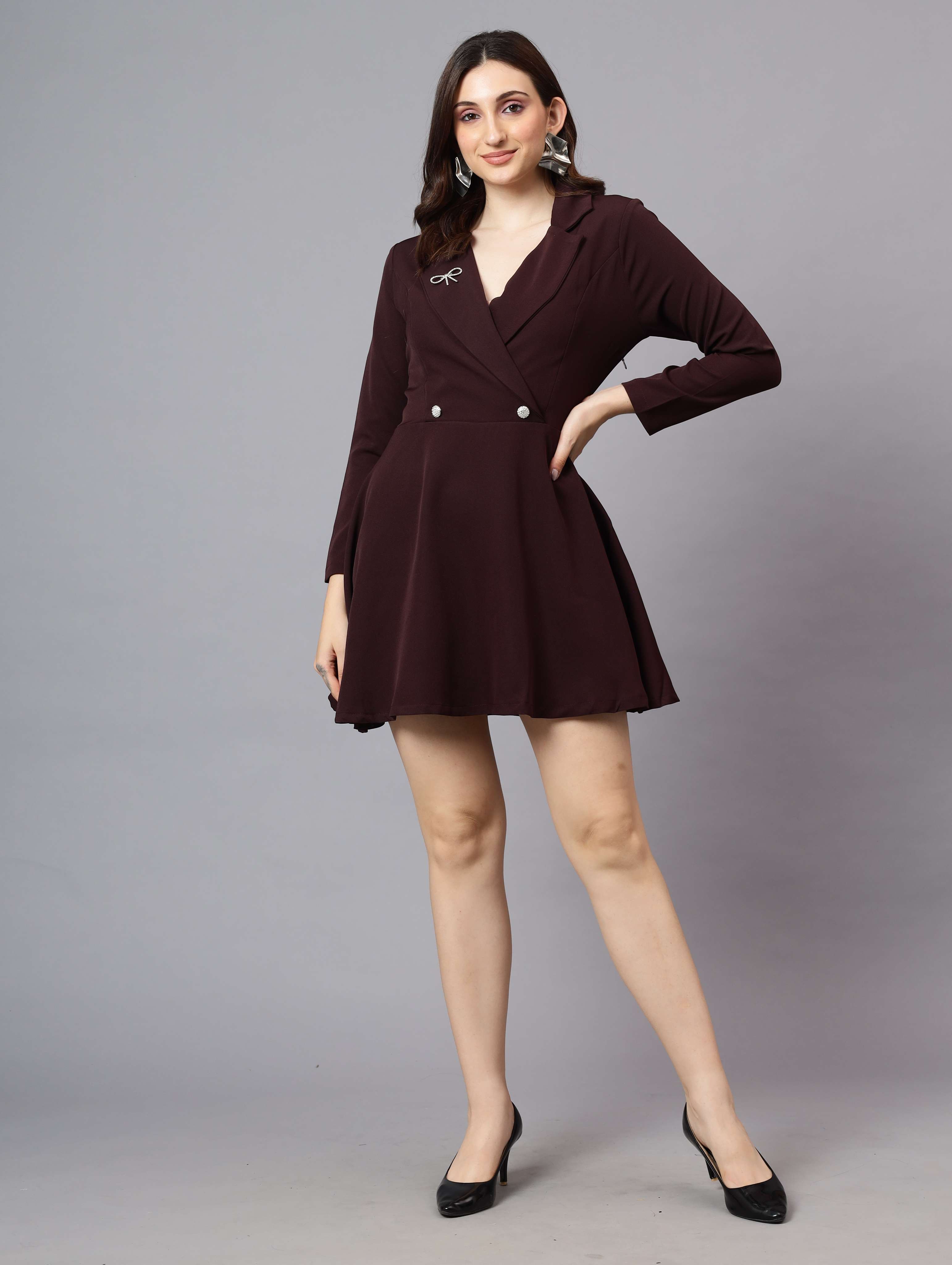 COAT COLLAR FROCK STYLE KNEE LENGTH TUNIC