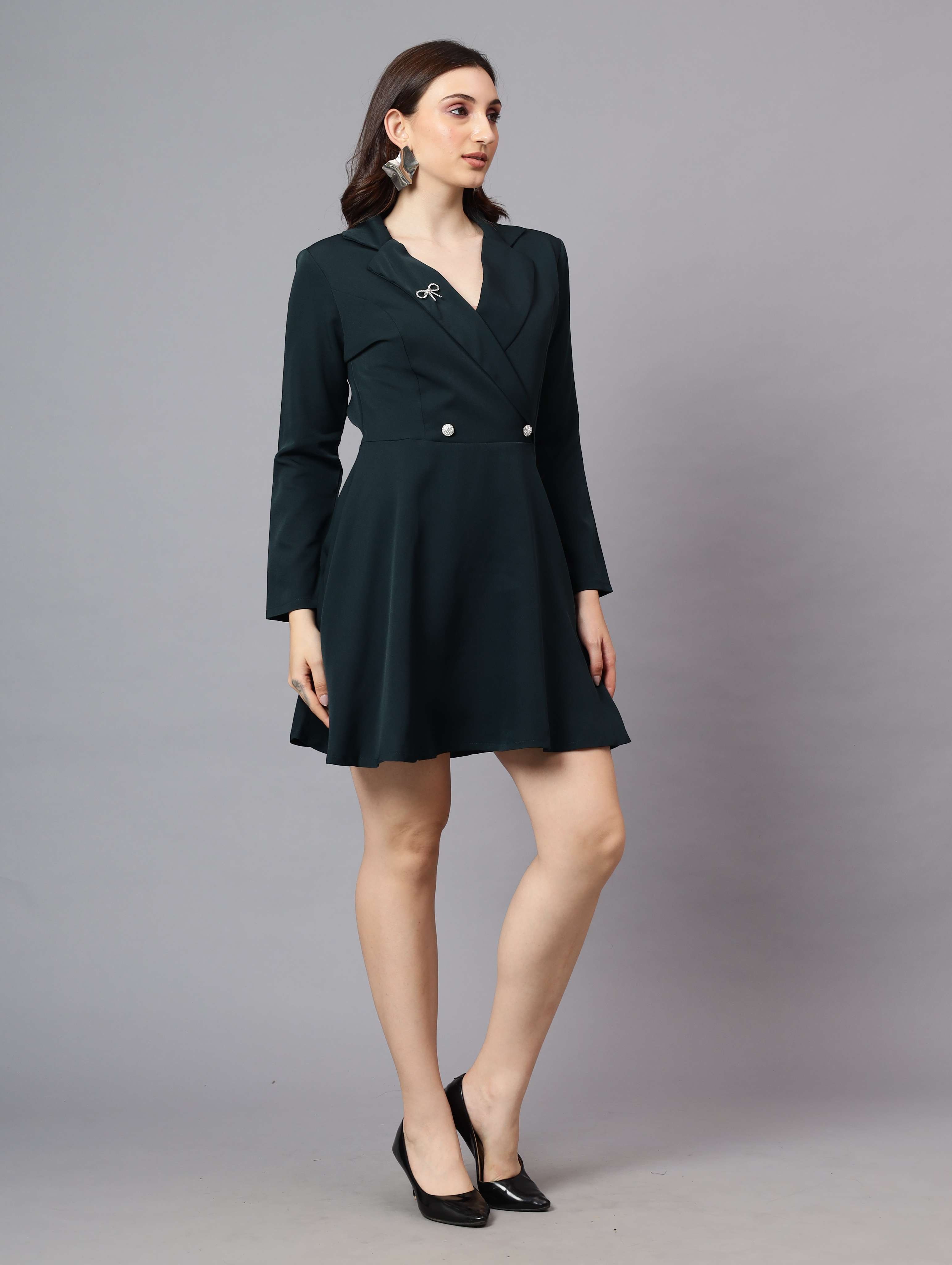 COAT COLLAR FROCK STYLE KNEE LENGTH TUNIC