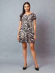 LEOPARD PRINT POWERNET LUREX TUNIC FROCK STYLE